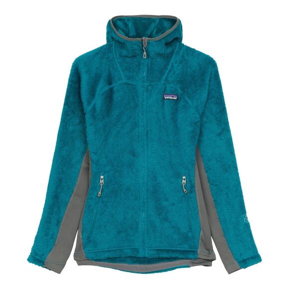 Patagonia Women's R3 Hi-Loft Hooded Jacket Full Zip Fleece Teal Gray Size Medium - Picture 1 of 6